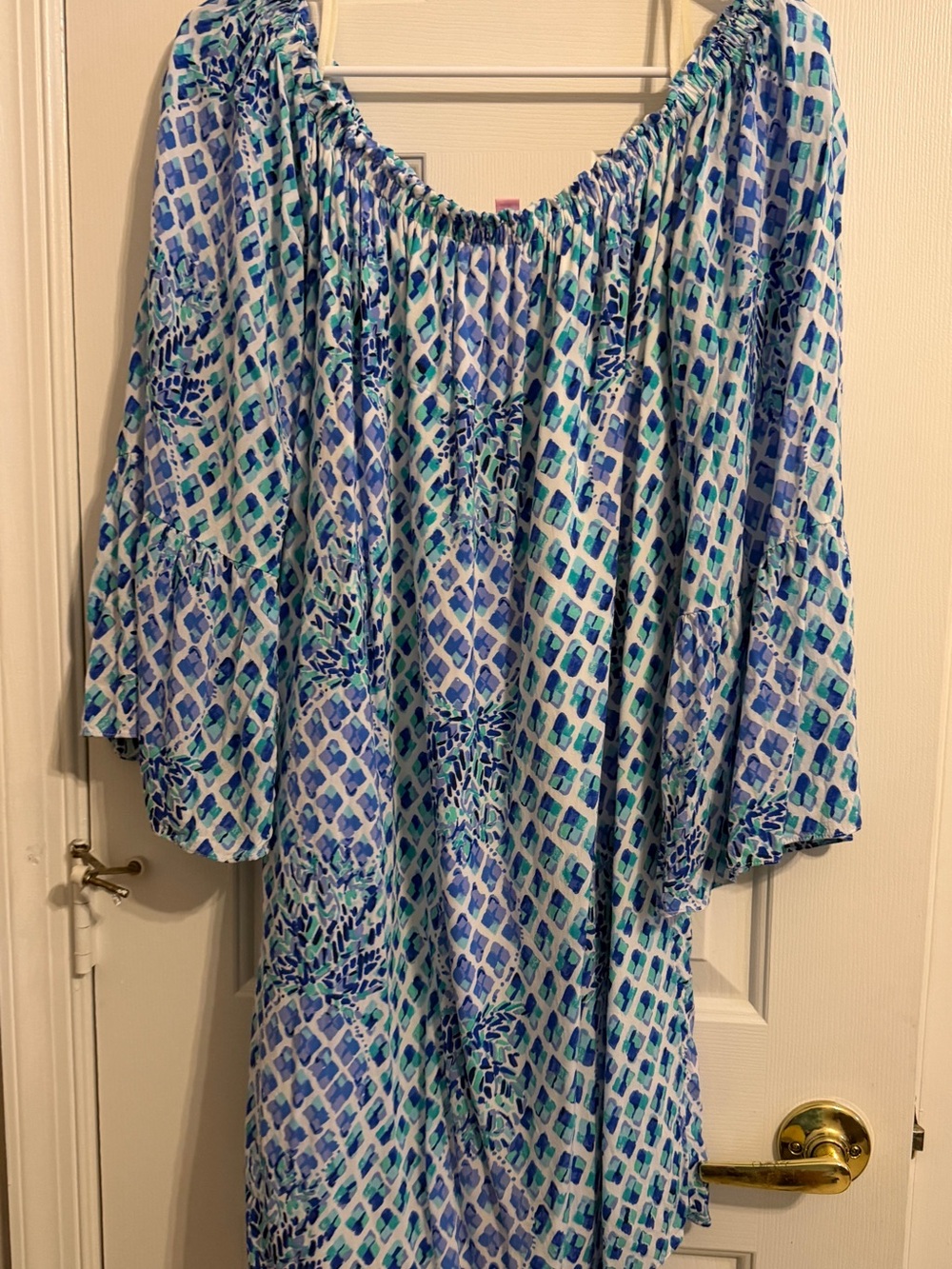 Lilly Pulitzer Nevie off the shoulder dress.
